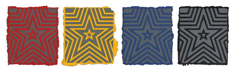 Four Five Pointed Stars (Gray on all Colors)