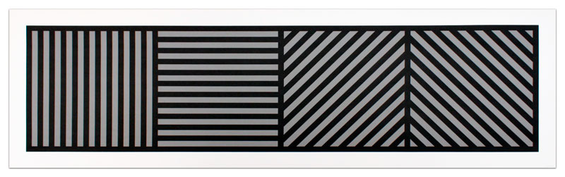 Bands of Lines One Inch Wide in Four Directions in Black & Gray