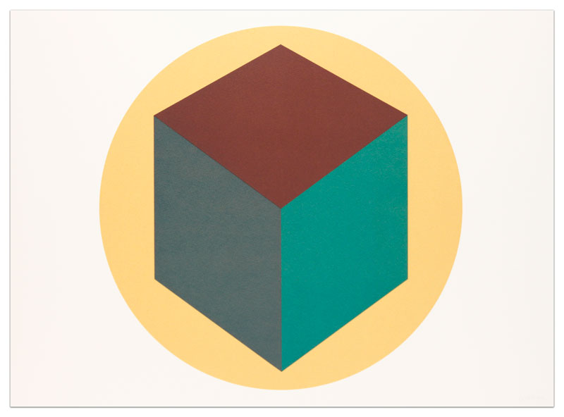 Centered Cube Within a Yellow Circle