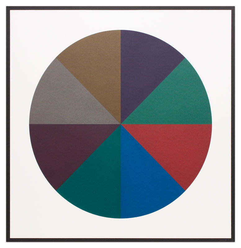 Circle Divided into Eight Equal Parts with Colors Superimposed in Each Part